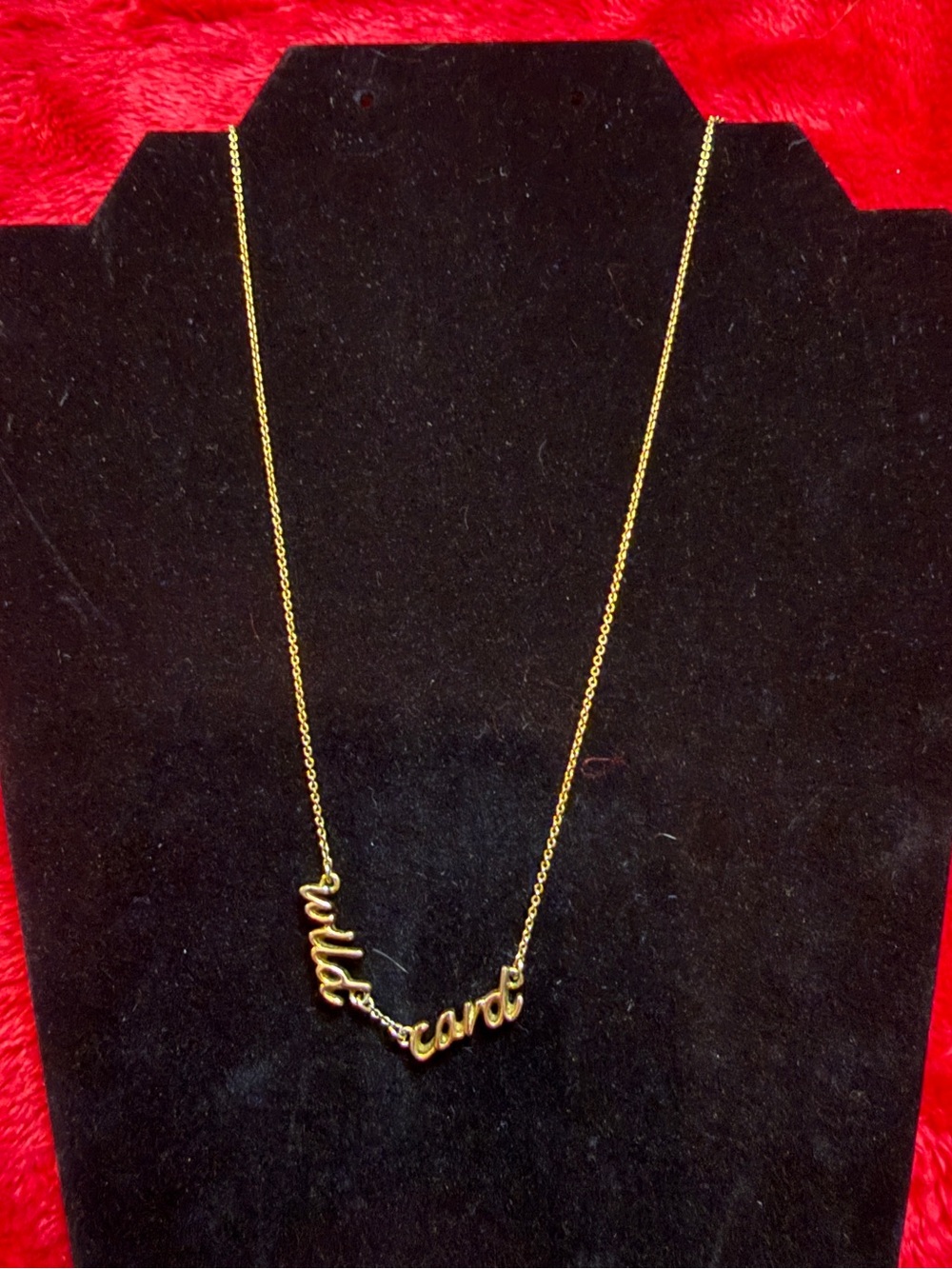 Kate Spade Gold "Wild Card" Script Nameplate Pendant Necklace
